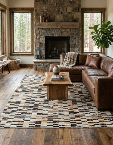 5' 2 x 8' 1 Cowhide - Patchwork Rug