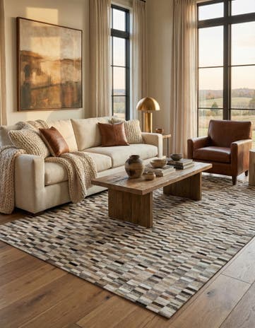 6' x 9' Cowhide Stocks Rug