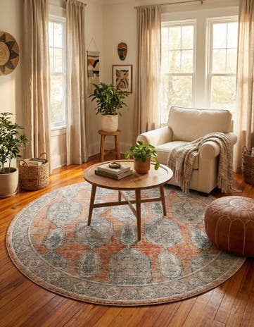 Brick Red Lola Round Rug