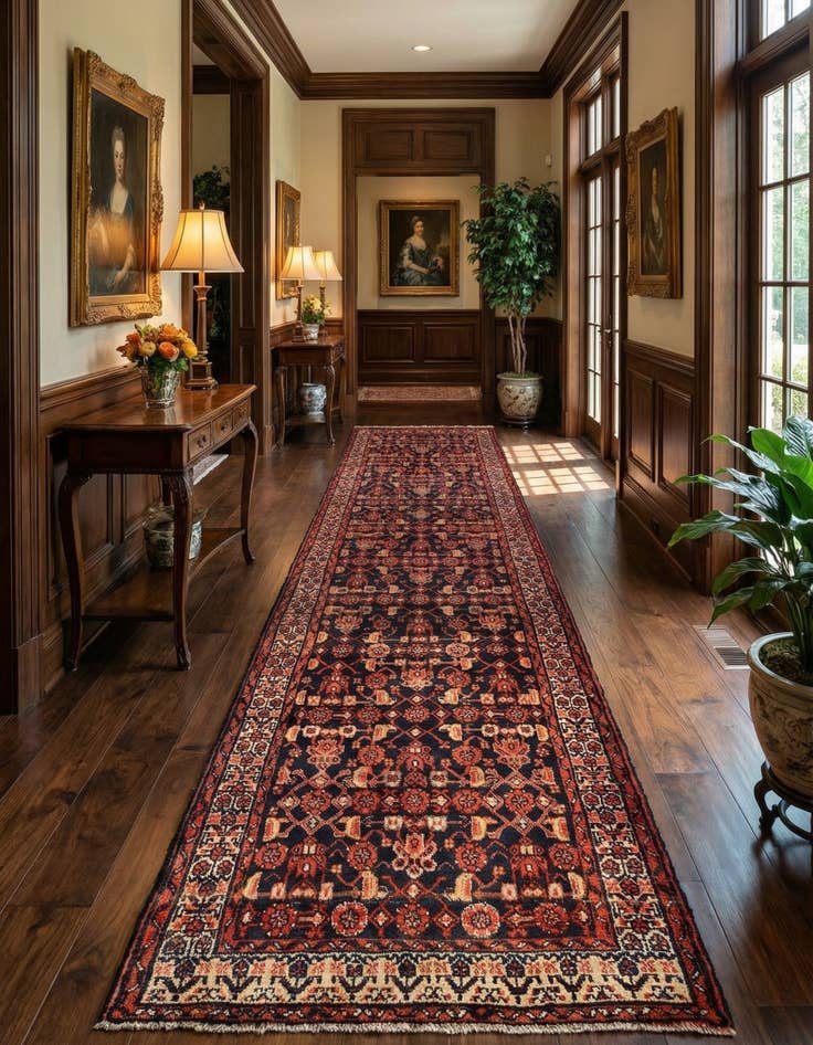 Detail image of 3' 7 x 10' 1 Hamedan Wool Runner Rug