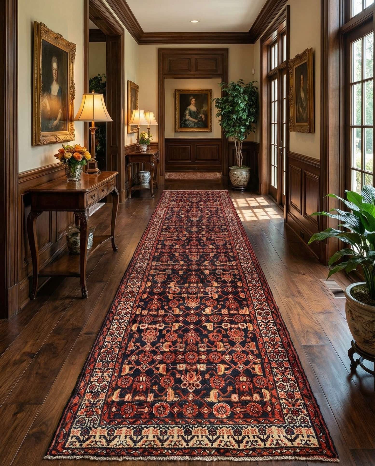 3' 7 x 10' 1 Hamedan Wool Runner Rug