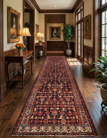 3' 7 x 10' 1 Hamedan Wool Runner Rug