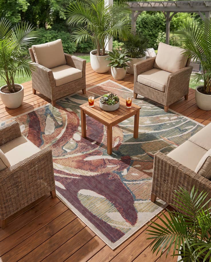 Detail image of 6' x 6' Easy-Clean Baja Indoor / Outdoor Square Rug