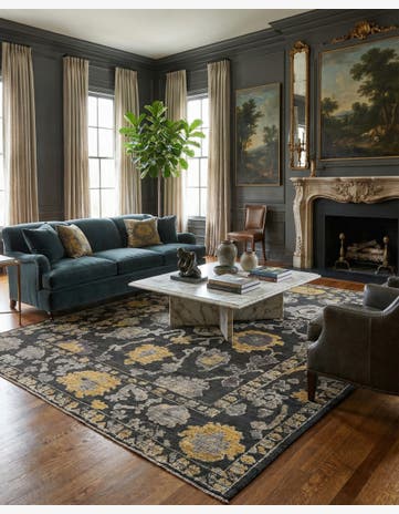 9' 3 x 12' Hand Knotted Oushak Wool Rug
