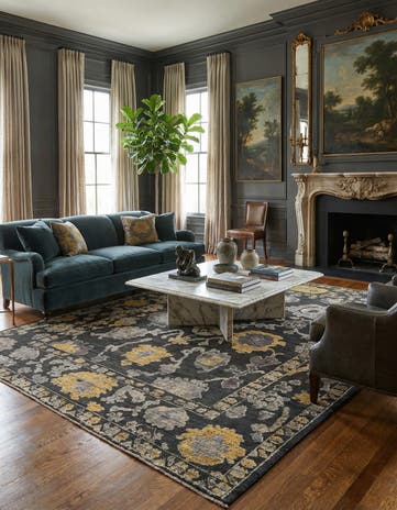 9' 3 x 12' Hand Knotted Oushak Wool Rug