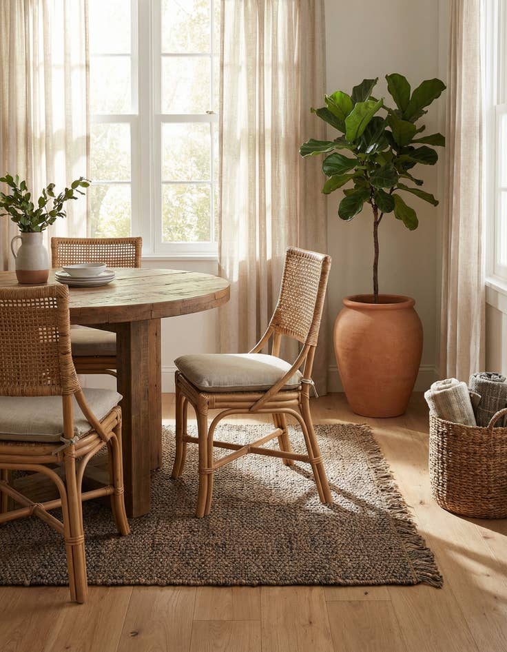 Detail image of  4' 1 x 6' 1  Hand Woven Chunky Jute Rug