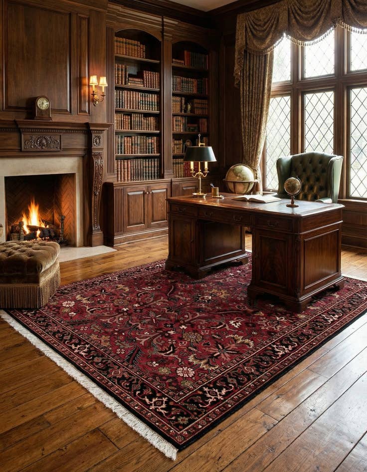 Detail image of 4' 7 x 6' 6  Hand Knotted Shahrbaft Wool Rug