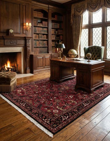 4' 7 x 6' 6 Hand Knotted Shahrbaft Wool Rug