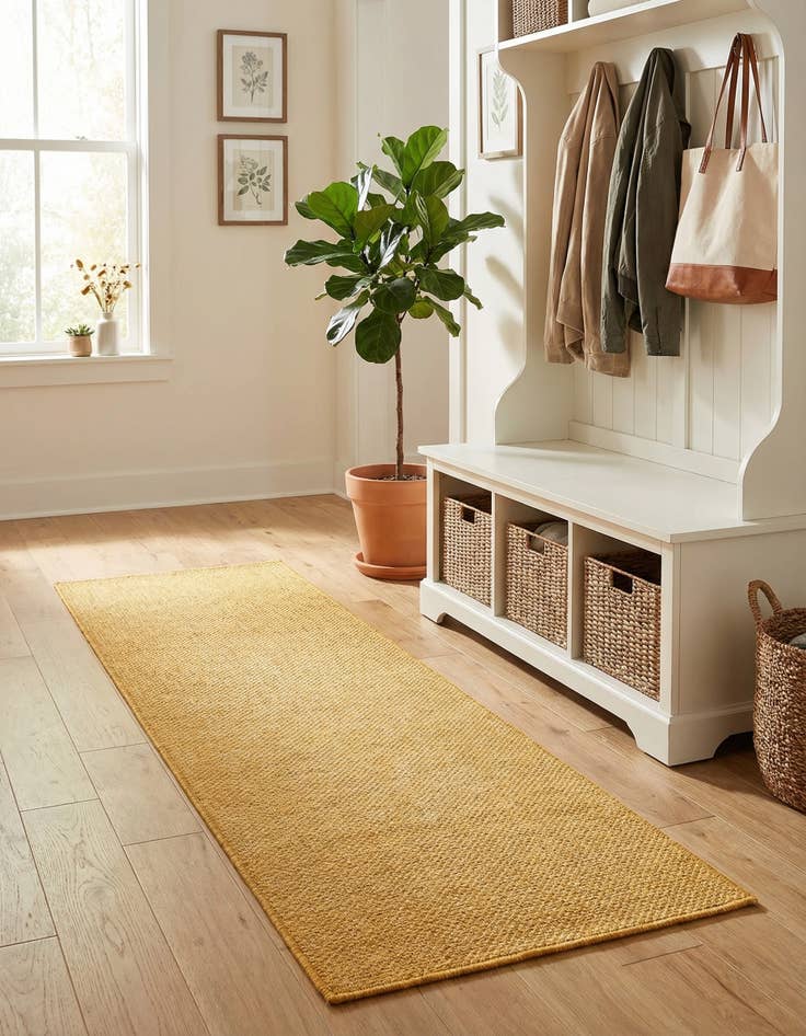 Detail image of 2' x 8'  Washable Solid Indoor / Outdoor Runner Rug