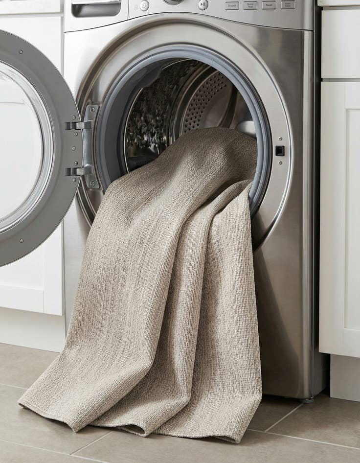 Detail image of 6' x 6'  Washable Solid Indoor / Outdoor Square Rug