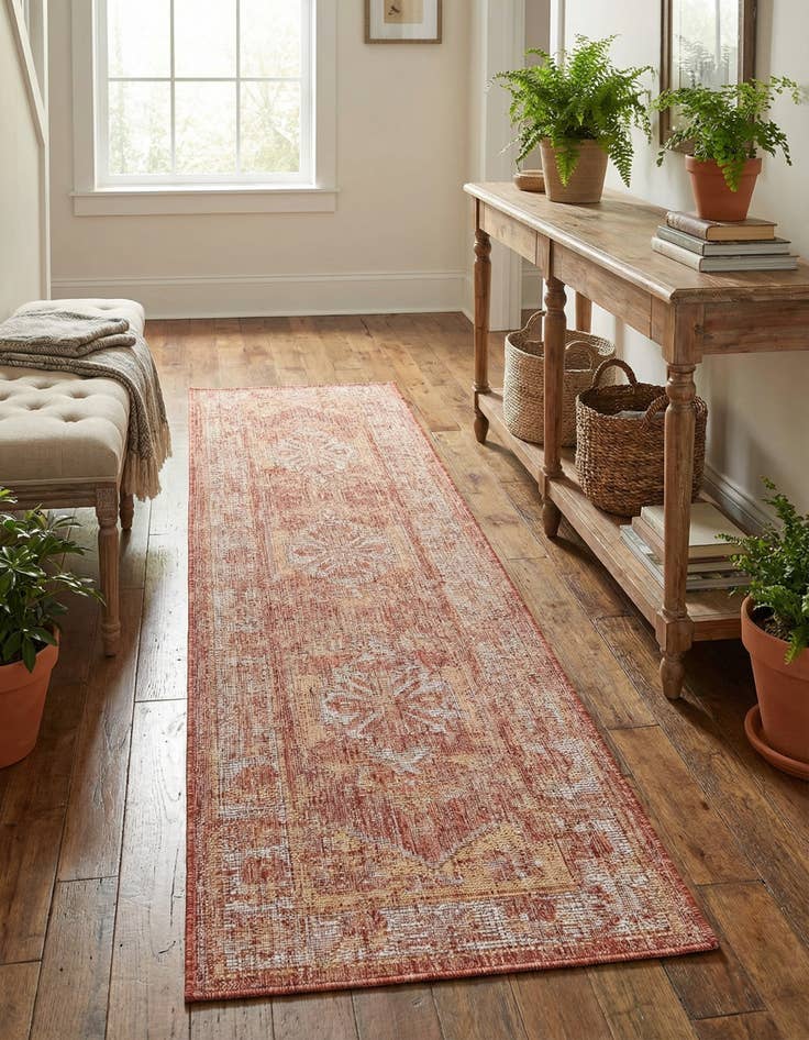 Detail image of  2' x 8'  Washable Traditional Indoor / Outdoor Runner Rug