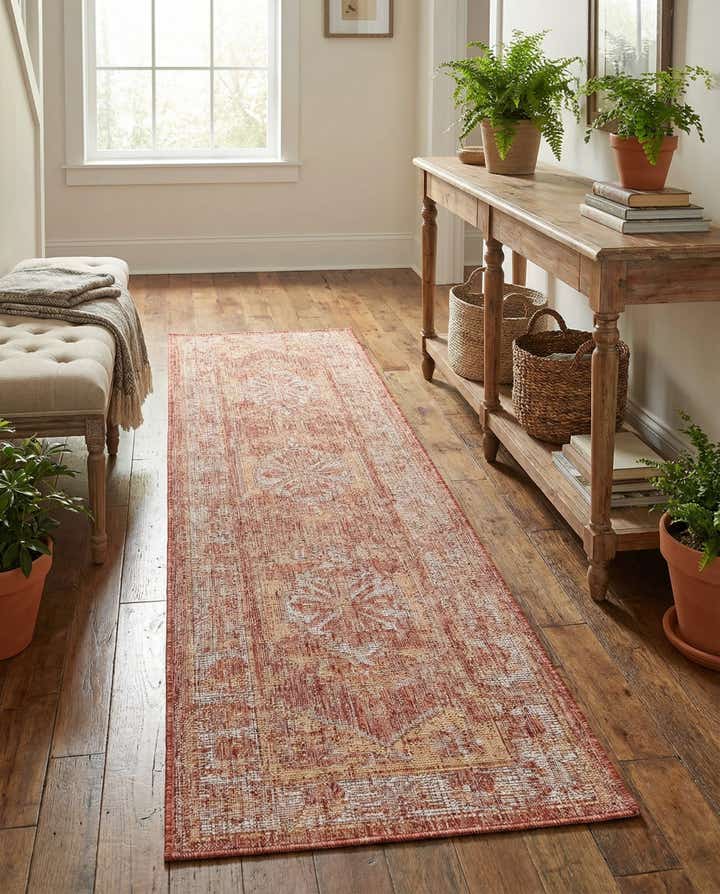 2' x 8' Easy-Clean Traditional Indoor / Outdoor Runner Rug