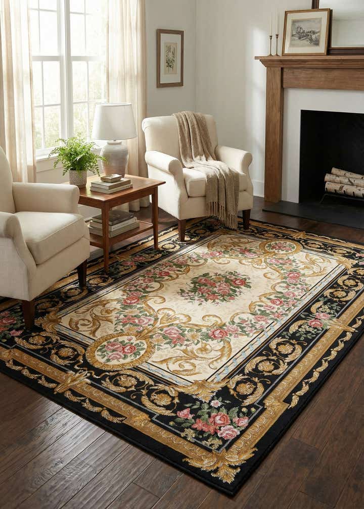 5' x 8' Easy-Clean Traditional Indoor / Outdoor Rug