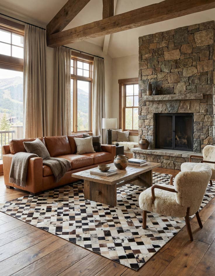 Detail image of  8' x 9' 11 Cowhide - Patchwork Rug