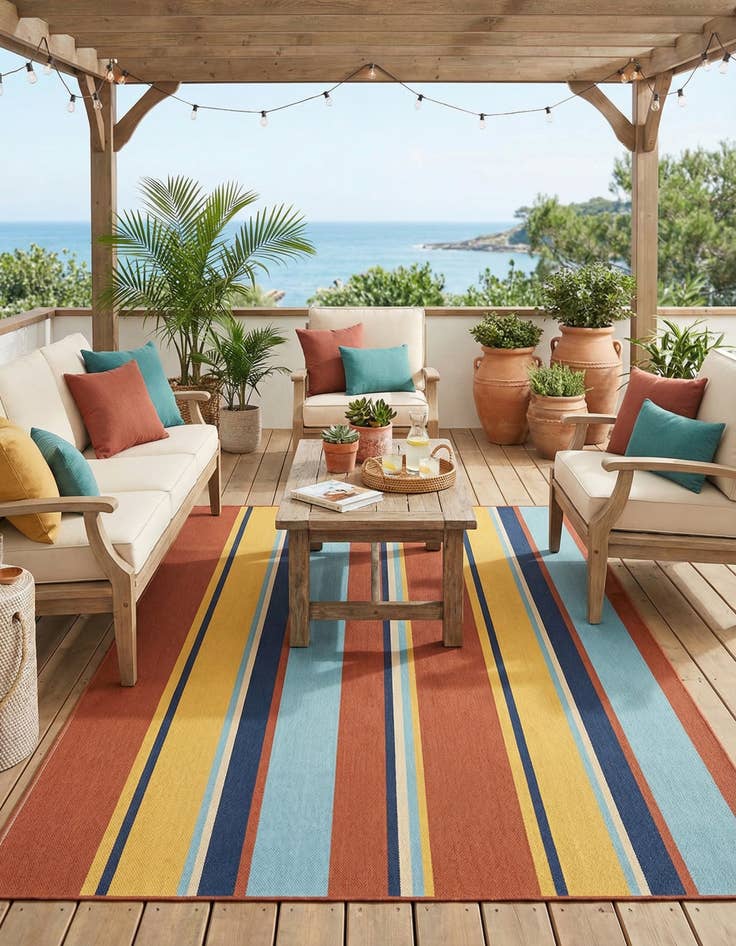 Detail image of 4' x 6'  Washable Belize Indoor / Outdoor Rug