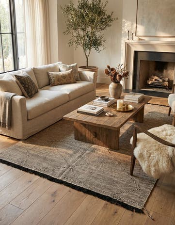 6' 1 x 7' 8 Hand Knotted Moroccan Wool Rug
