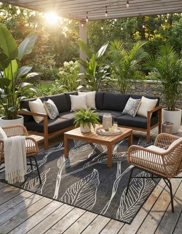 7' x 10' Easy-Clean Botanical Indoor / Outdoor Rug