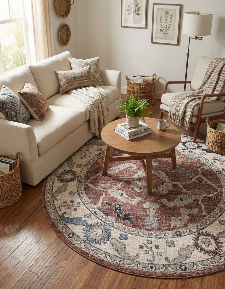 Detail image of 7' x 7' Eco Traditional Round Rug