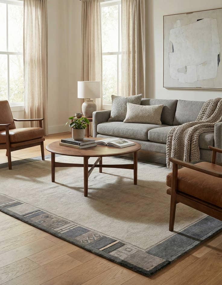 Detail image of 5' 8 x 7' 10  Hand Knotted Tibet Wool Rug