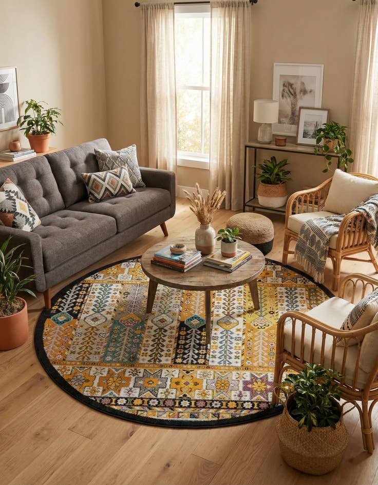 Detail image of 7' 10 x 7' 10 Carrington Round Rug