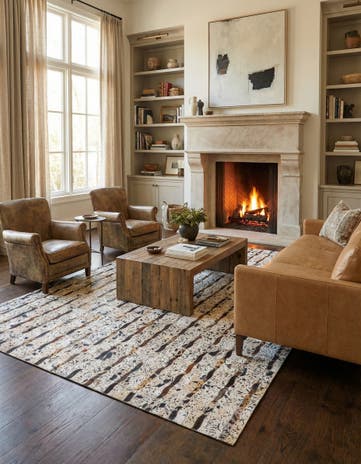 5' x 8' Cowhide Leather Rug
