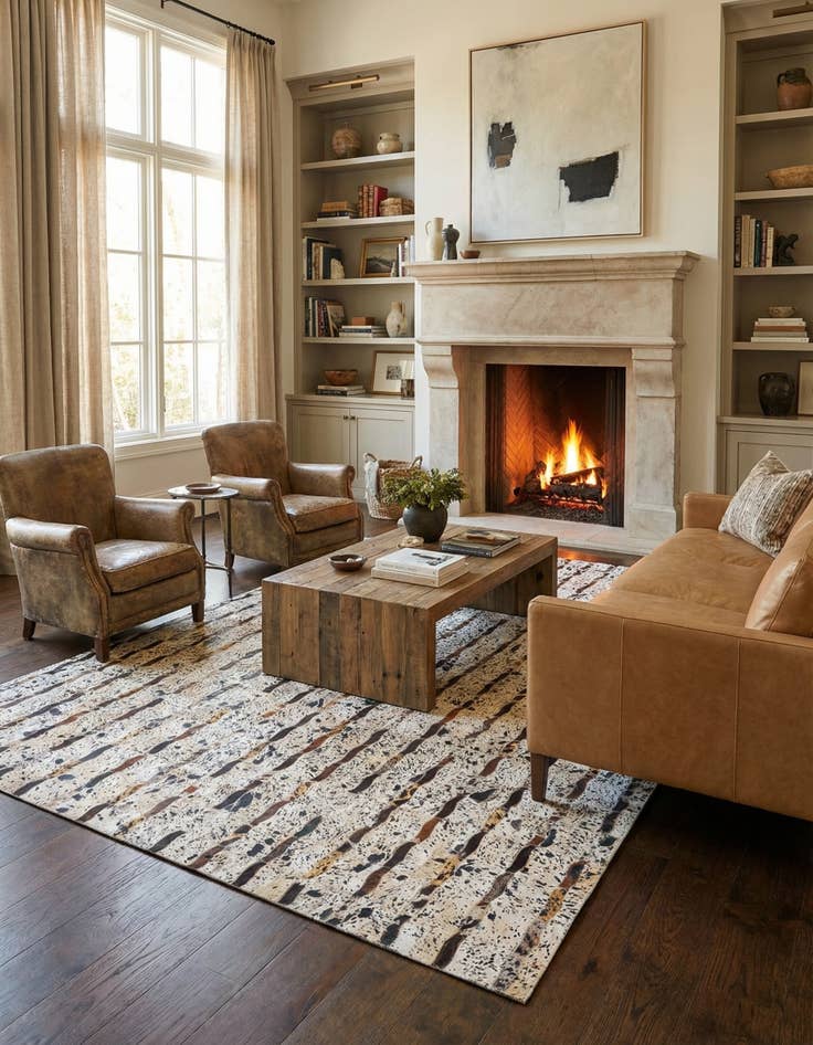 Detail image of  5' x 8' Cowhide Leather Rug