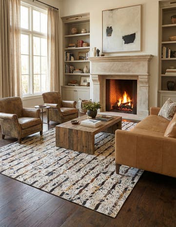 5' x 8' Cowhide Leather Rug