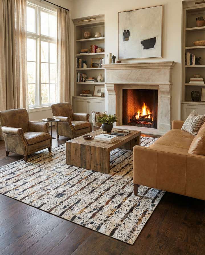 5' x 8' Cowhide Leather Rug