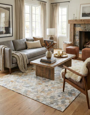 4' 1 x 6' 1 Cowhide Stocks Rug