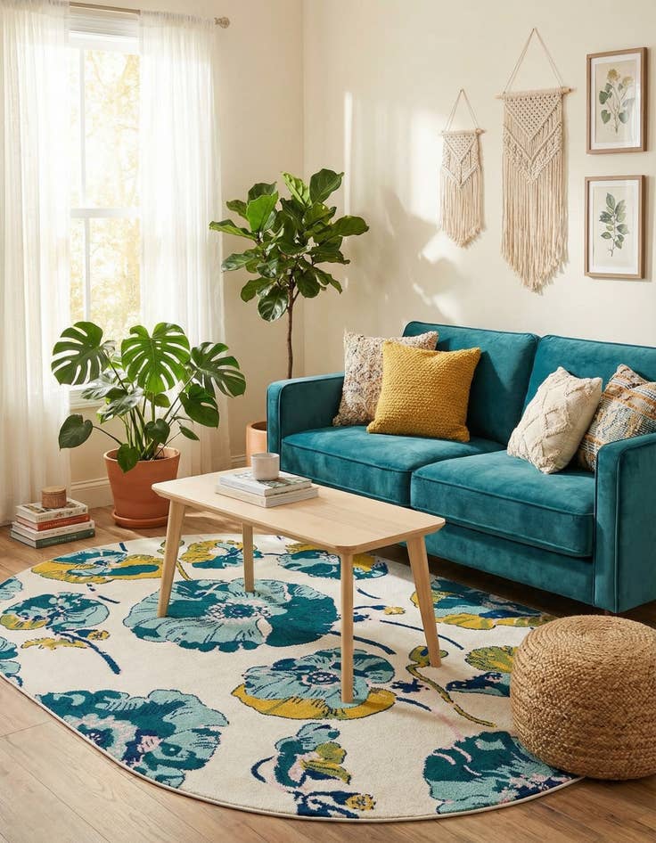 Detail image of 6' x 9' Bloom Oval Rug