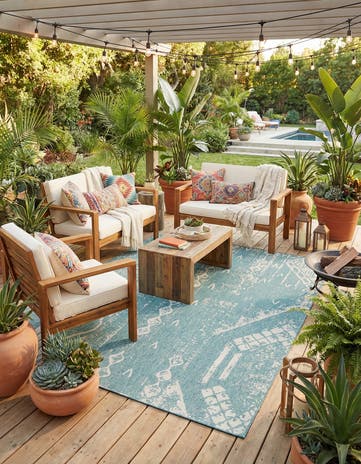 10' x 13' Easy-Clean Bohemian Indoor / Outdoor Rug