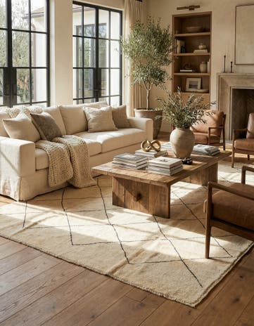 8' 1 x 9' 8 Hand Knotted Moroccan Wool Rug