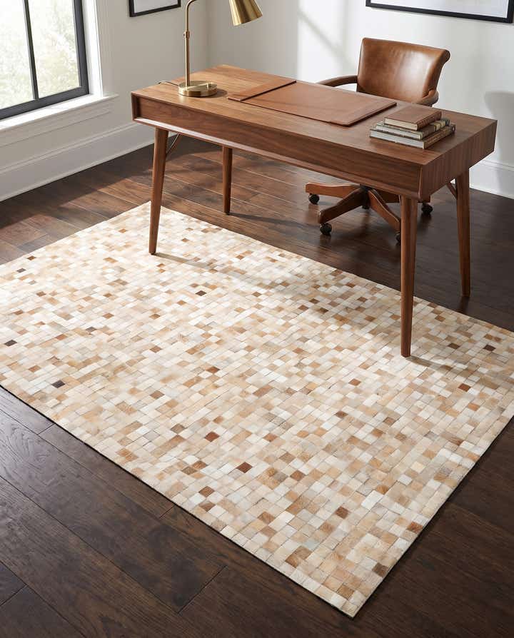5' x 8' Cowhide Leather Rug