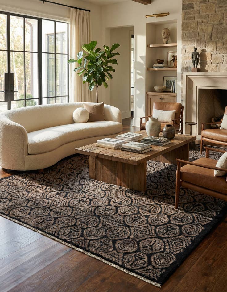 Detail image of 8' 10 x 12' 4  Hand Knotted Darya Wool Rug