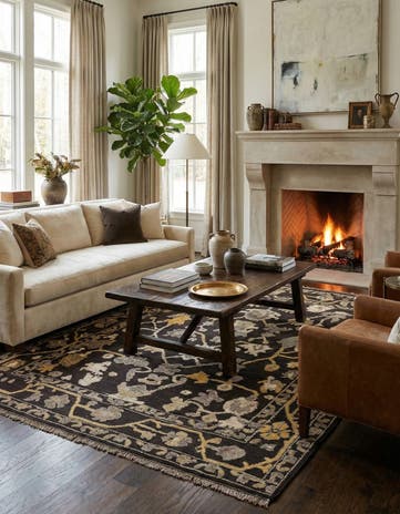 9' 2 x 12' 3 Hand Knotted Oushak Wool Rug