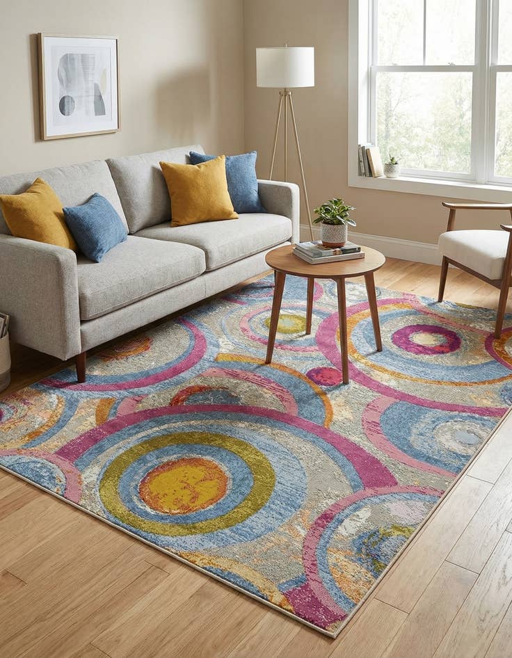 Detail image of  5' x 7'  Washable Modern Indoor / Outdoor Rug