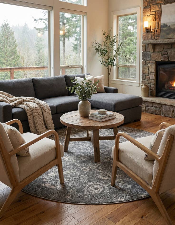 Detail image of  7' x 7' Oregon Round Rug