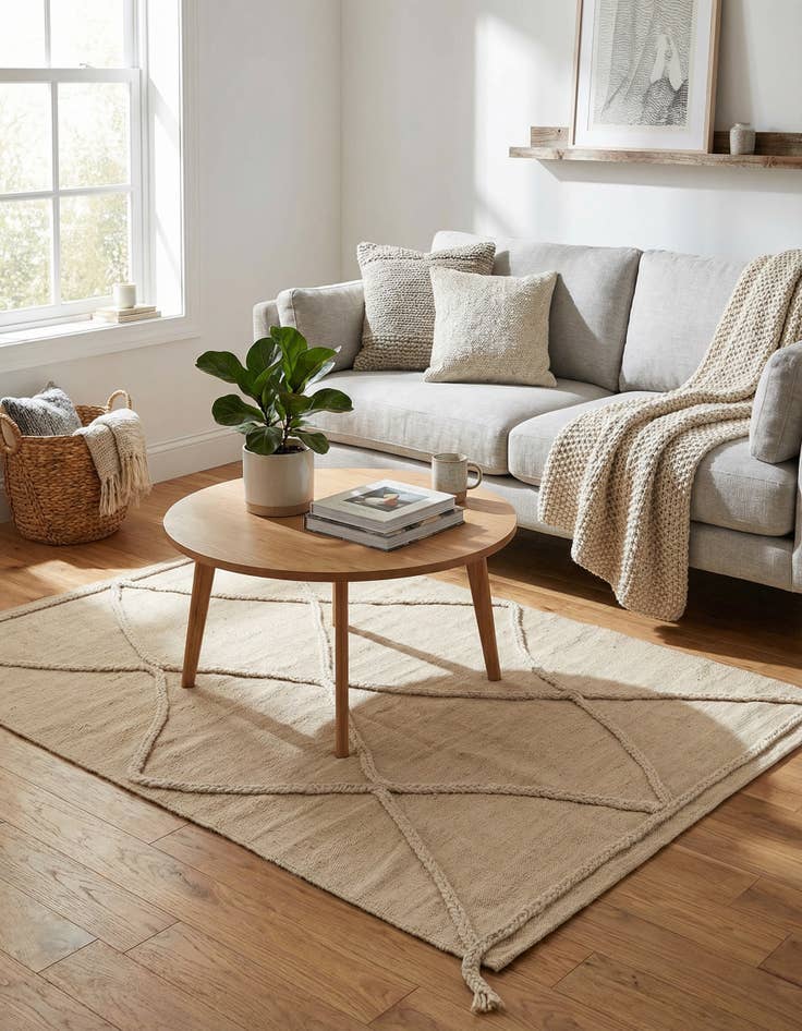 Detail image of 3' 4 x 4' 6  Hand Knotted Moroccan Wool Rug