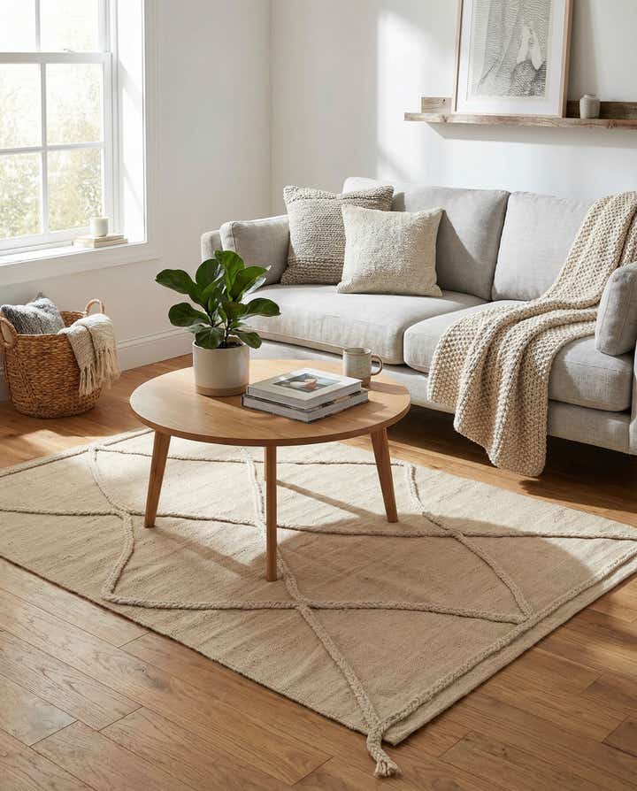 3' 4 x 4' 6 Hand Knotted Moroccan Wool Rug