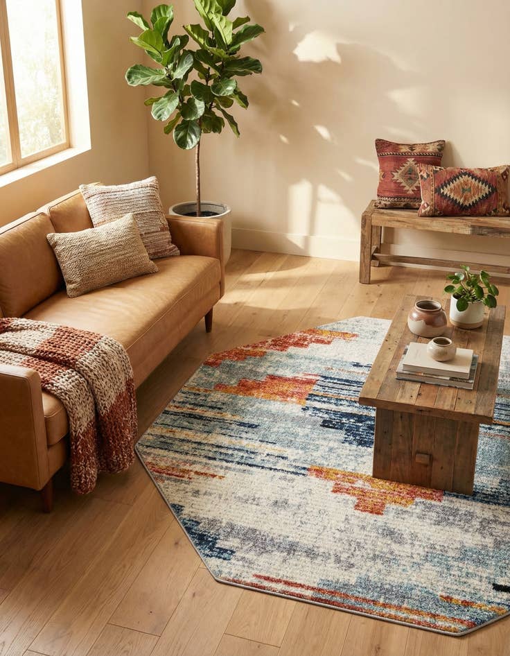 Detail image of 7' x 7' Tucson Octagon Rug