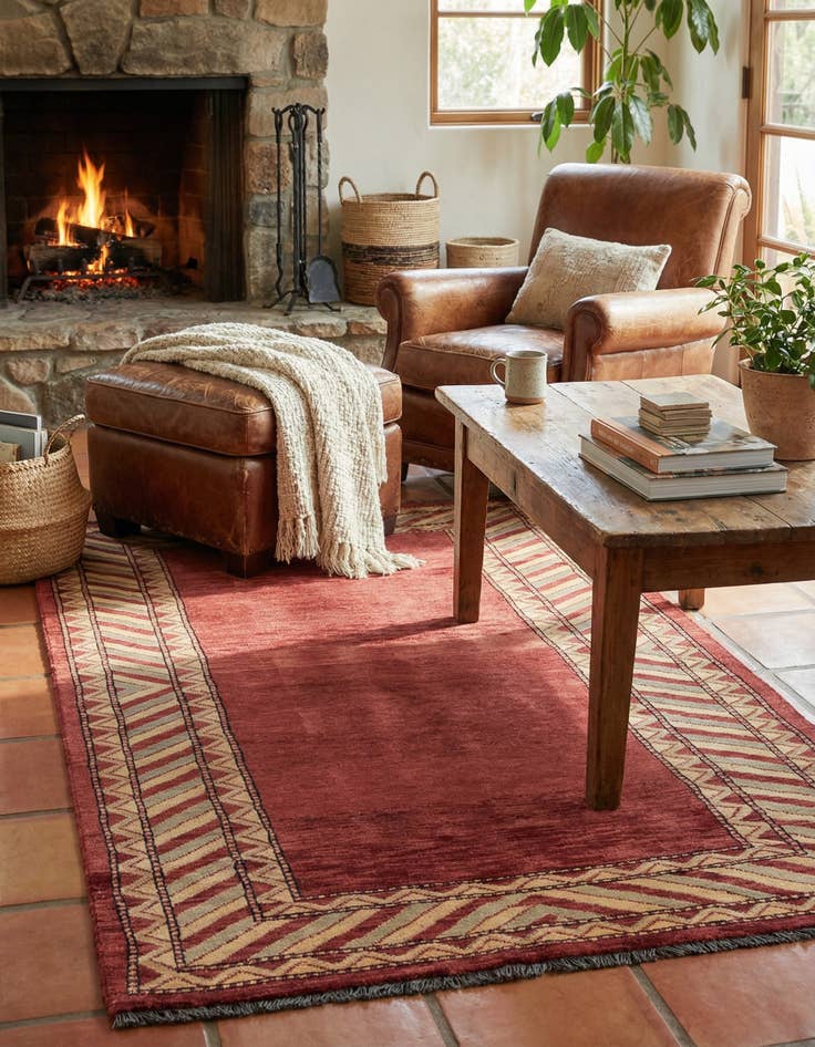 Detail image of 3' 2 x 5' 2 Hand Knotted Kashkuli Gabbeh Oriental Wool Rug