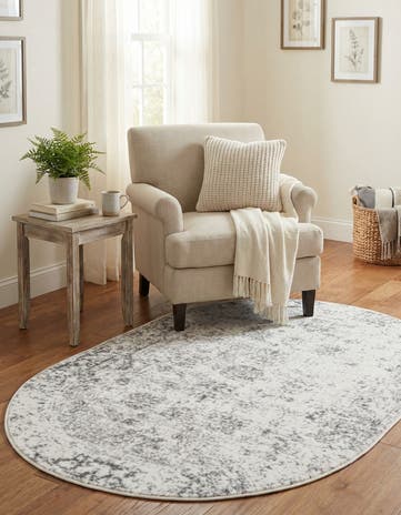 Gray Monaco Oval Rug