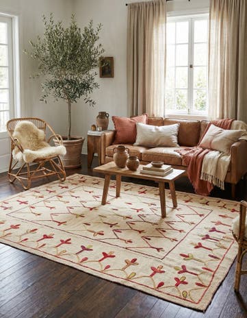 6' x 7' 4 Hand Woven Kilim Suzani Wool Rug