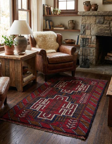 2' 9 x 4' 7 Hand Knotted Balouch Persian Wool Rug