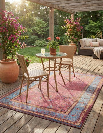 4' 1 x 6' 1 Easy-Clean Traditional Indoor / Outdoor Rug