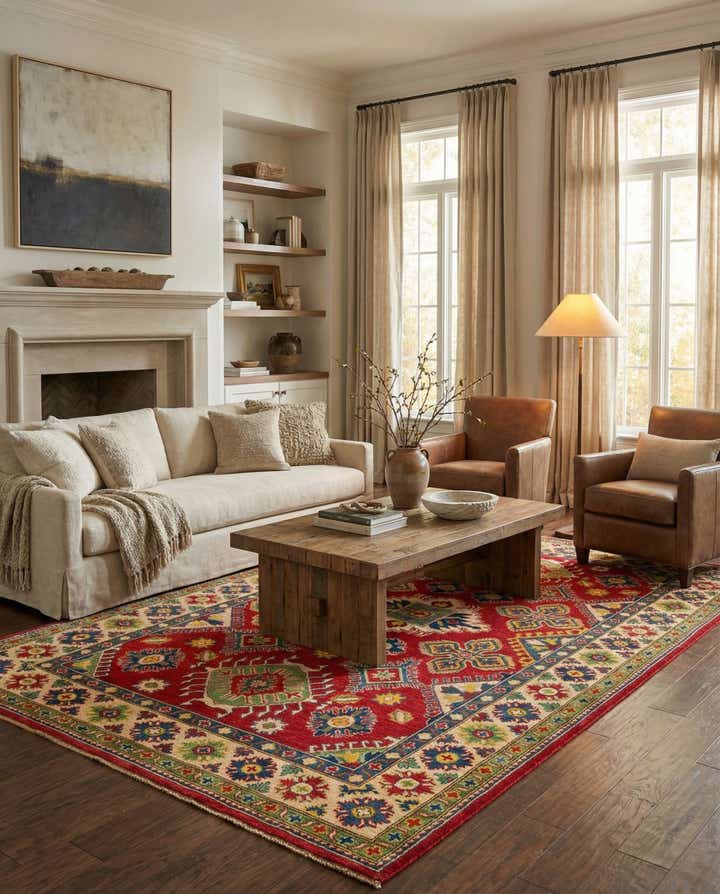 5' 10 x 9' 2 Hand Knotted Kazak Rug