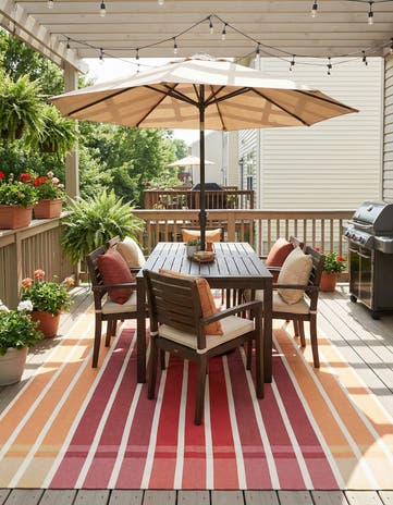 9' x 12' Easy-Clean Ribbon Indoor / Outdoor Rug