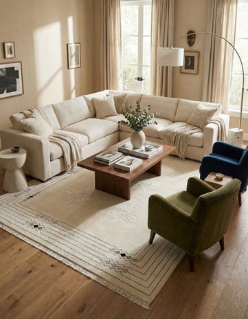 6' 11 x 9' 5 Hand Knotted Darya Wool Rug