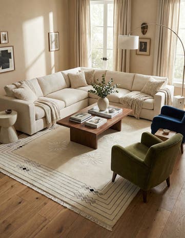 6' 11 x 9' 5 Hand Knotted Darya Wool Rug