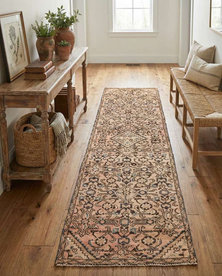 2' 5 x 9' 3 Hand Knotted Ultra Vintage Persian Wool Runner Rug